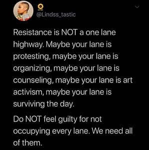 Resistance is NOT a one lane highway.